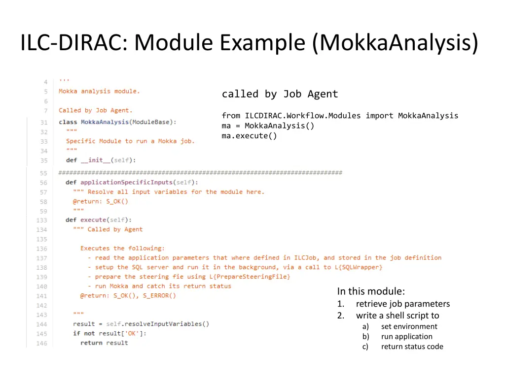 ilc dirac module example mokkaanalysis