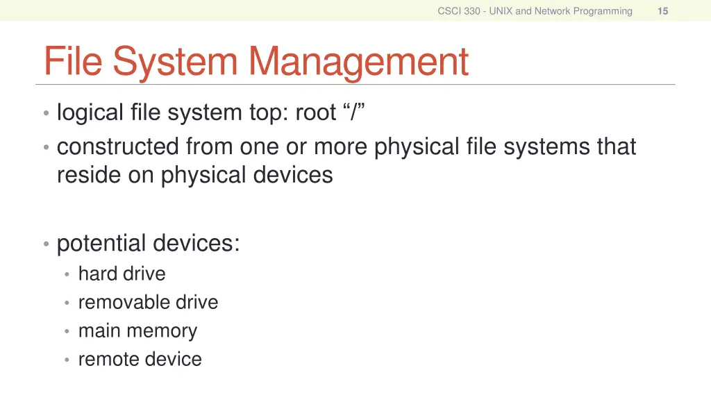 csci 330 unix and network programming 14