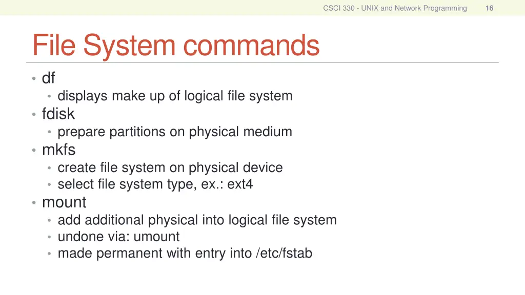 csci 330 unix and network programming 15