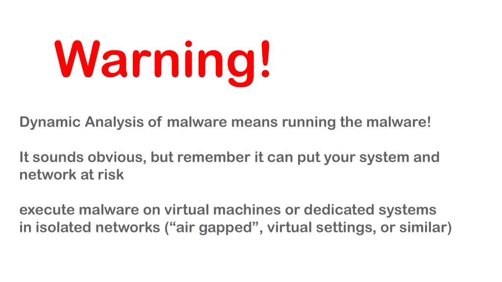 warning