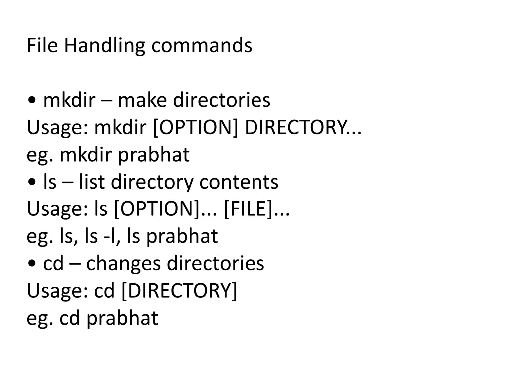 file handling commands
