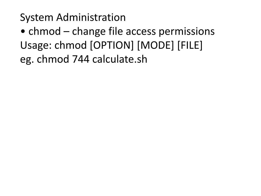system administration chmod change file access