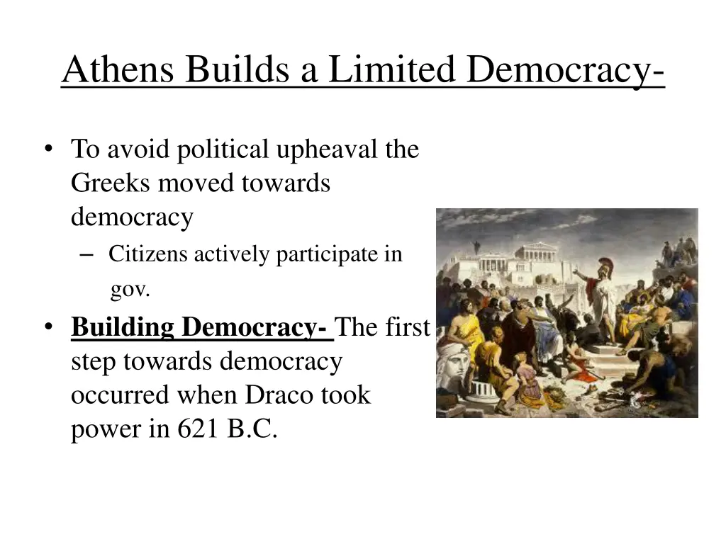 athens builds a limited democracy