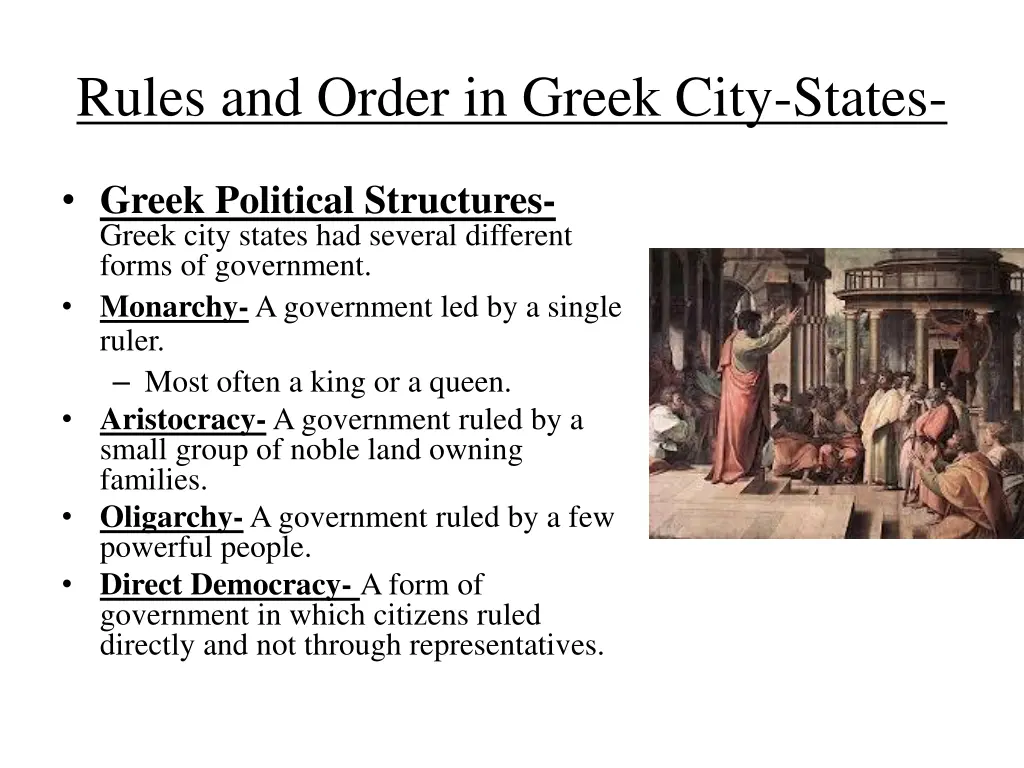 rules and order in greek city states 1