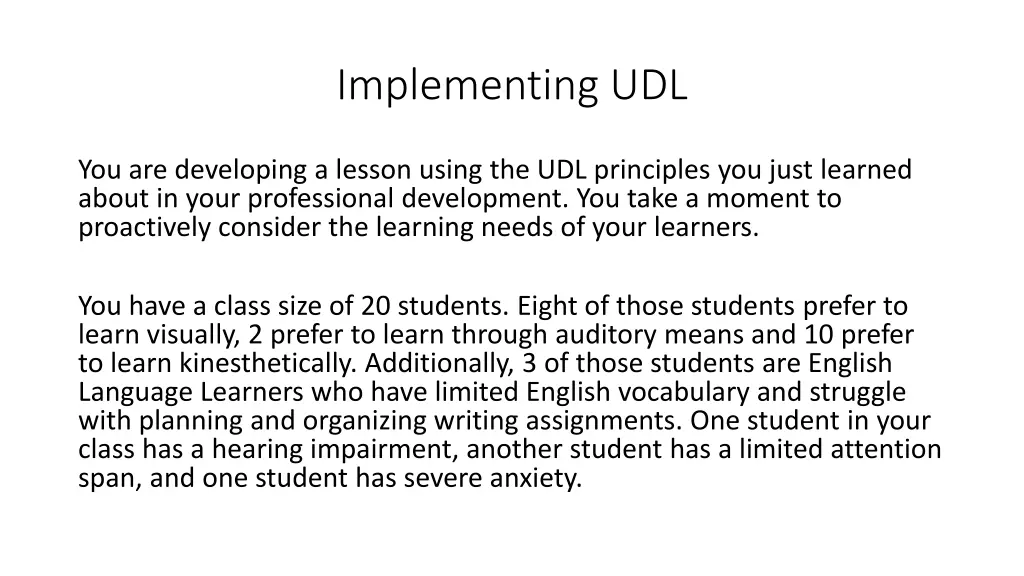 implementing udl