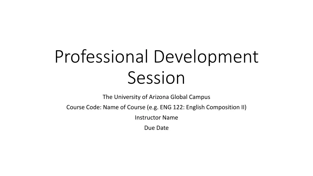 professional development session