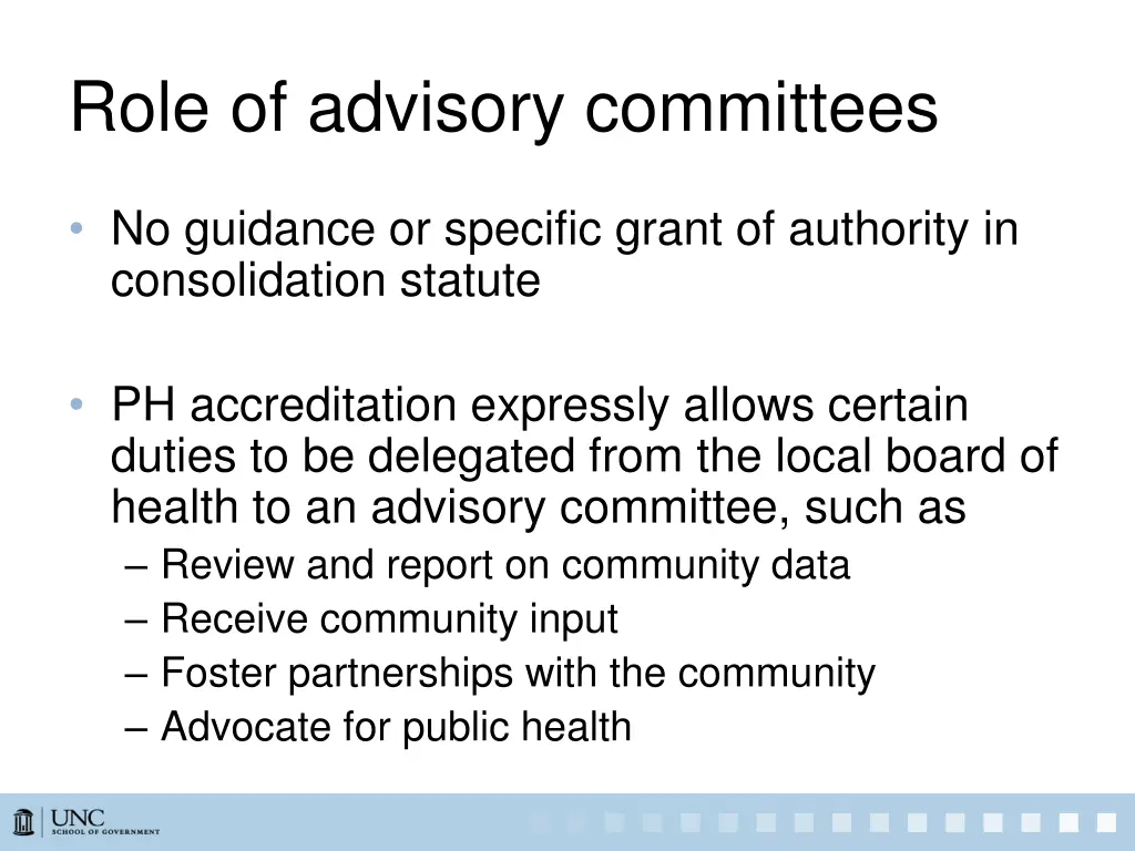 role of advisory committees