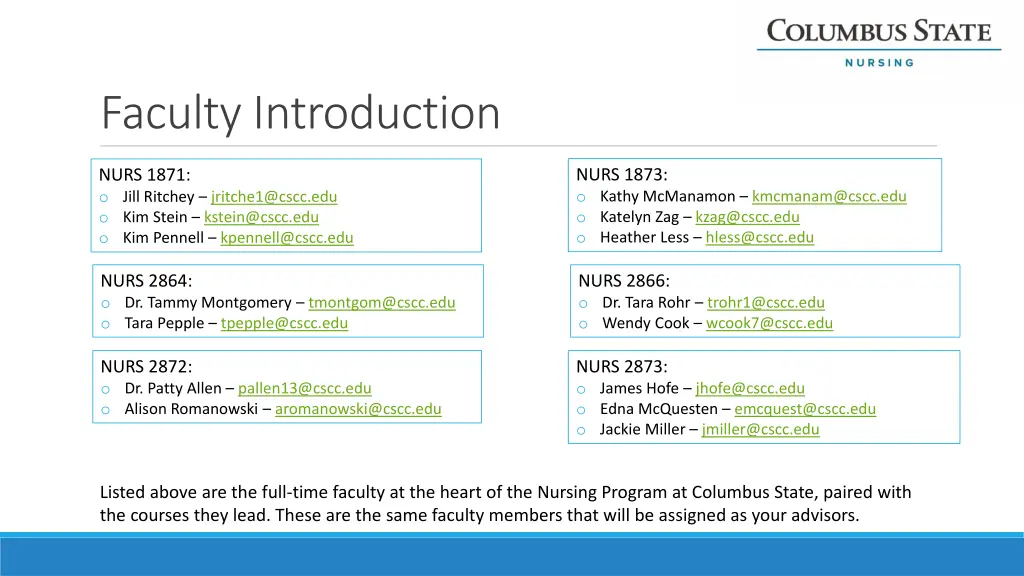 faculty introduction