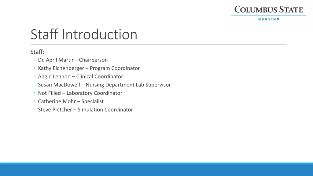 staff introduction