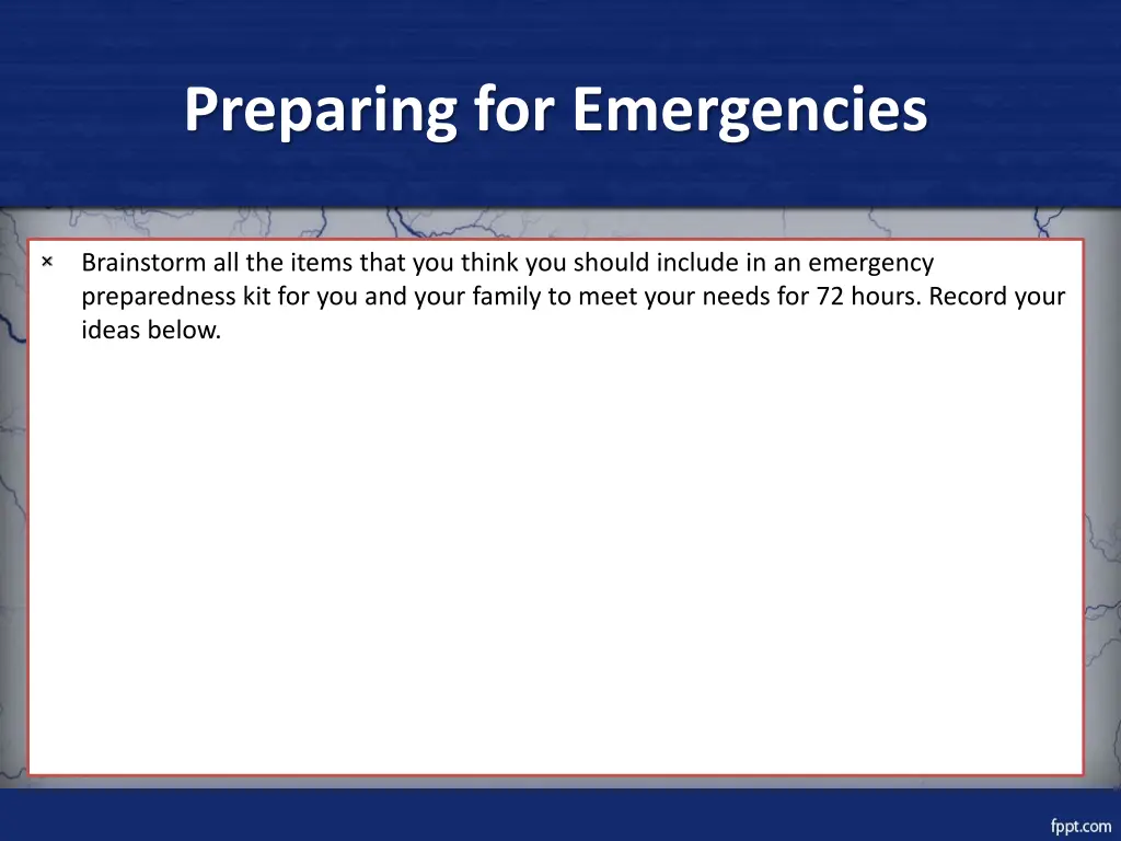 preparing for emergencies