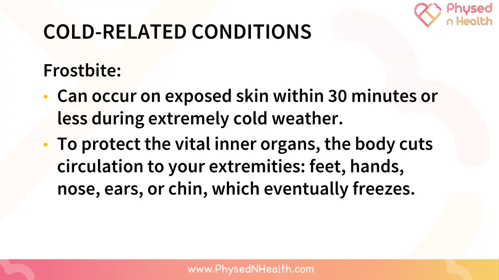 cold related conditions