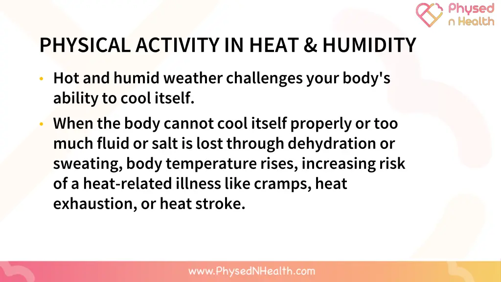 physical activity in heat humidity