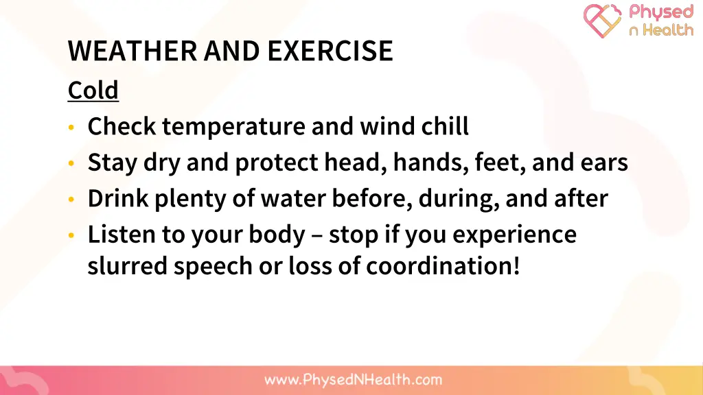 weather and exercise cold check temperature