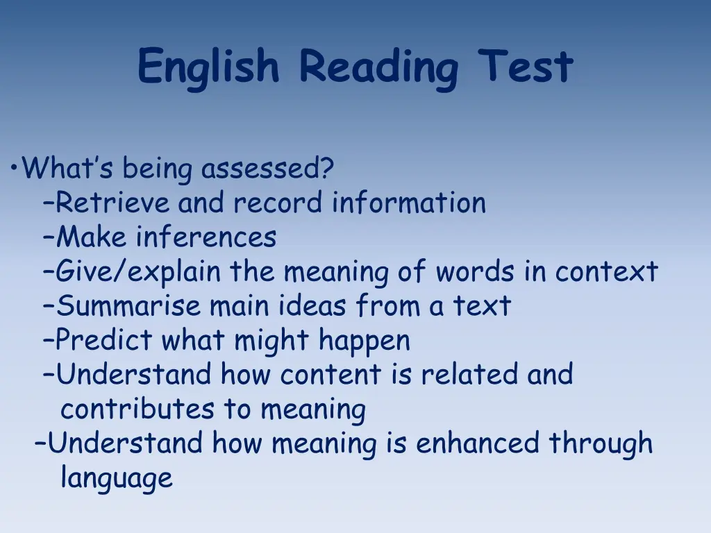 english reading test 2