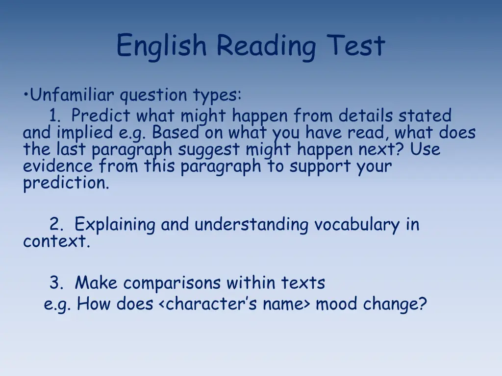 english reading test 3