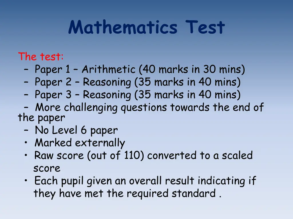 mathematics test