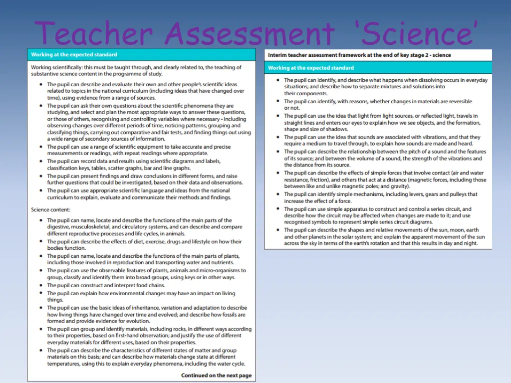 teacher assessment science
