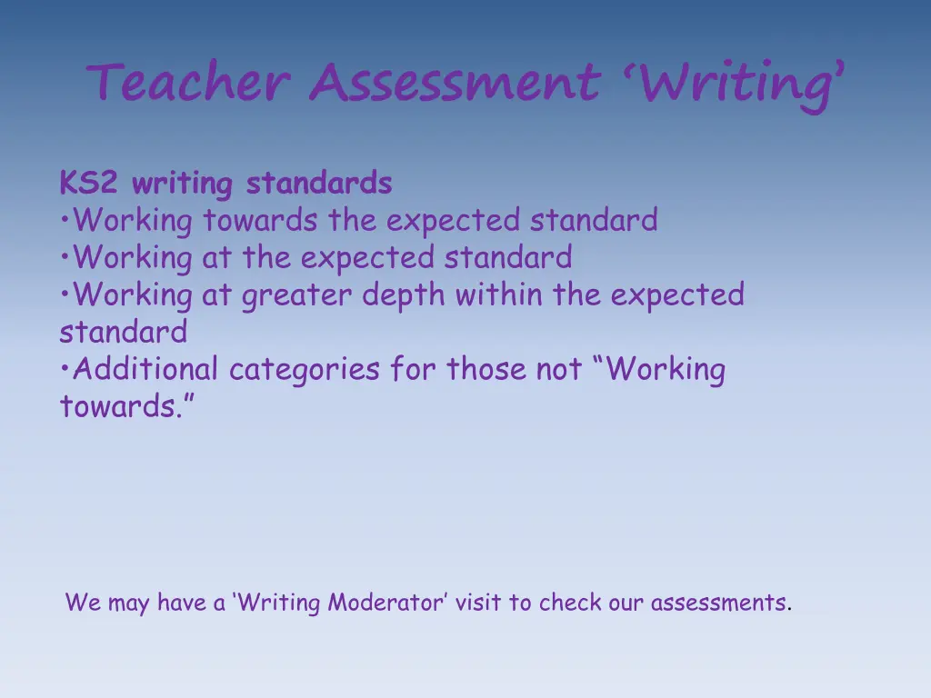 teacher assessment writing