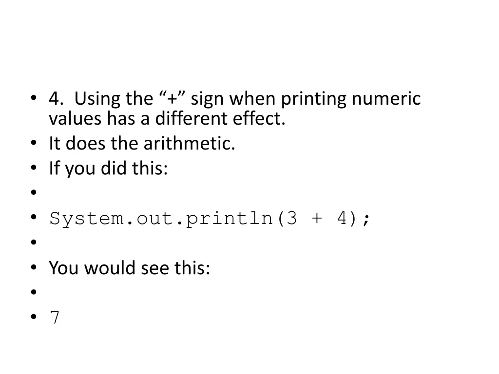 4 using the sign when printing numeric values