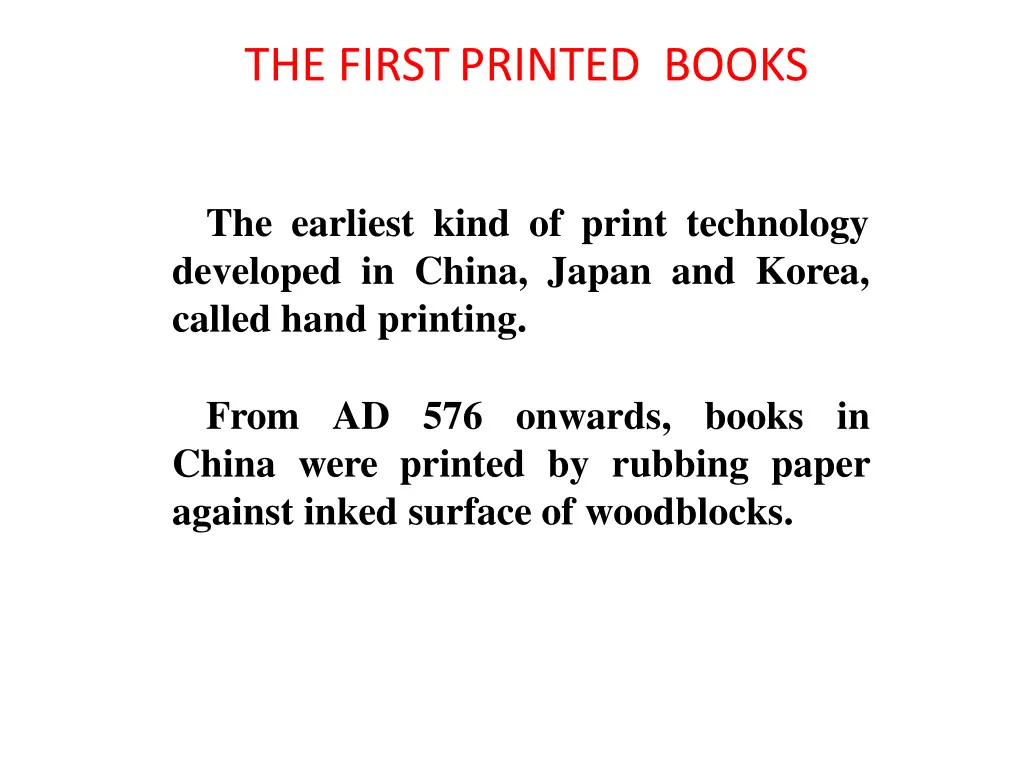 the first printed books
