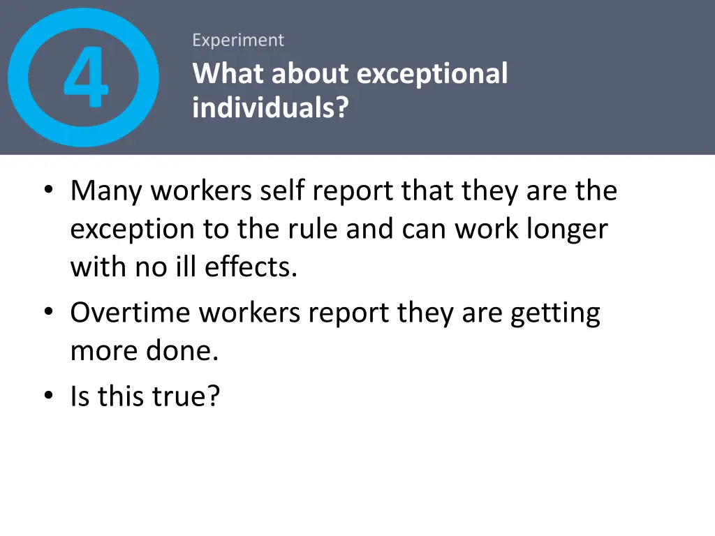 experiment what about exceptional individuals