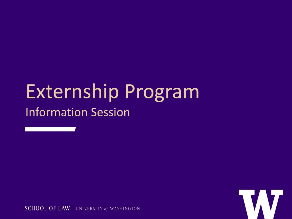 externship program information session