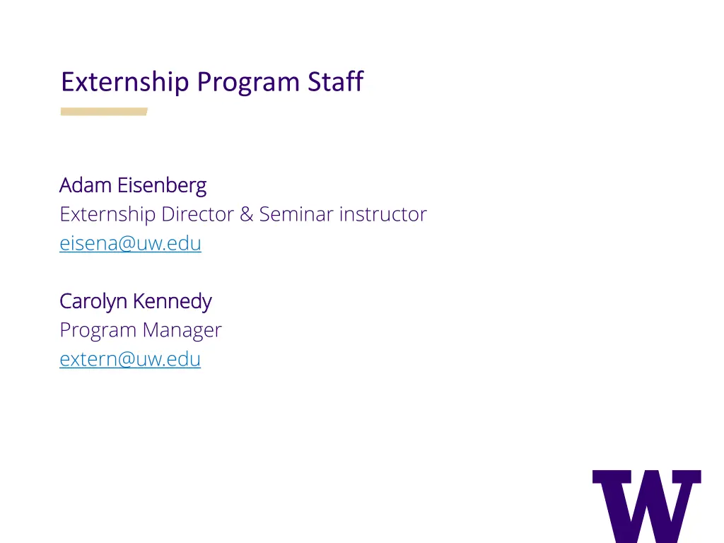 externship program staff