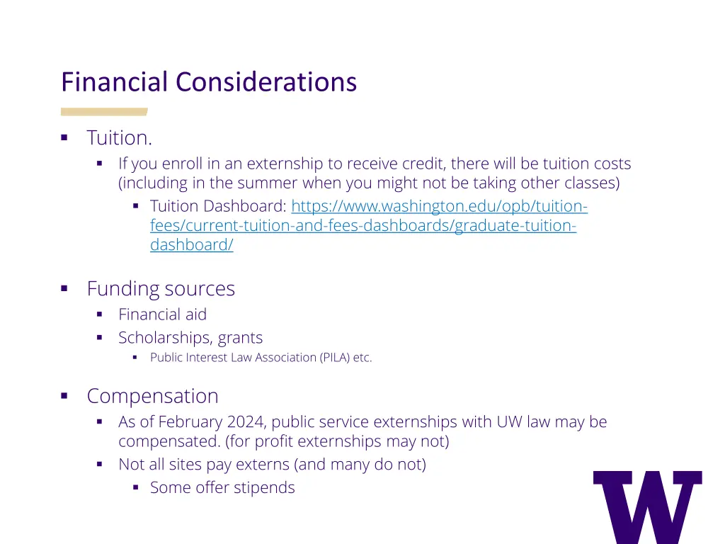 financial considerations