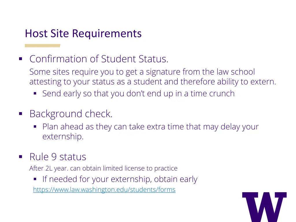 host site requirements