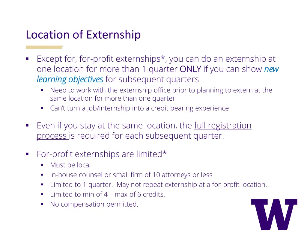 location of externship