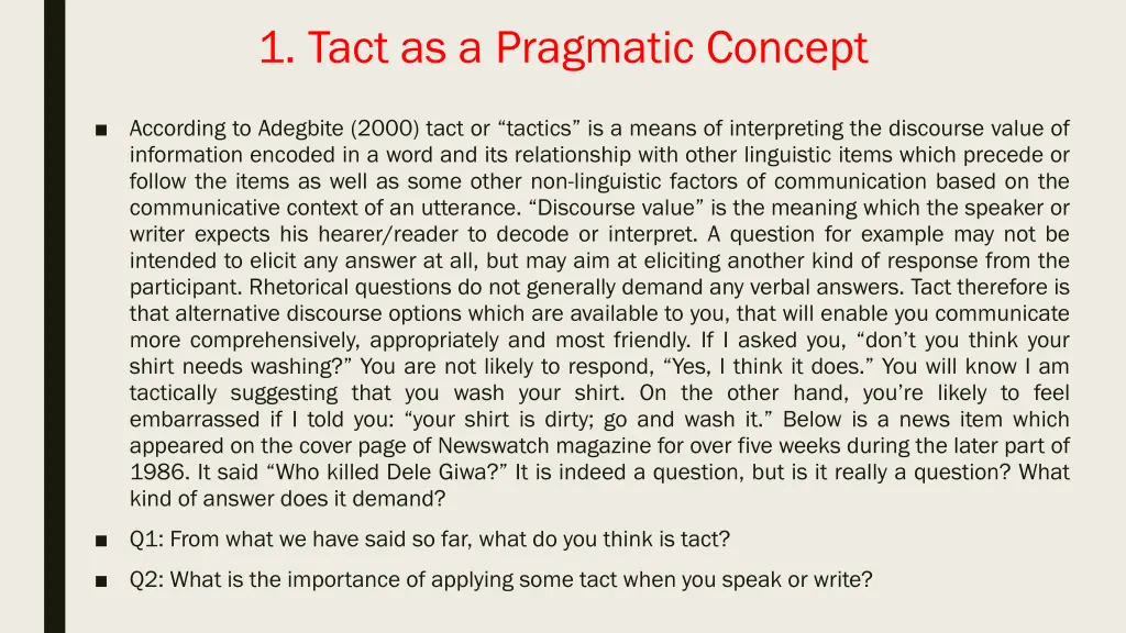 1 tact as a pragmatic concept