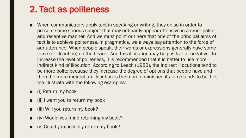 2 tact as politeness 2 tact as politeness