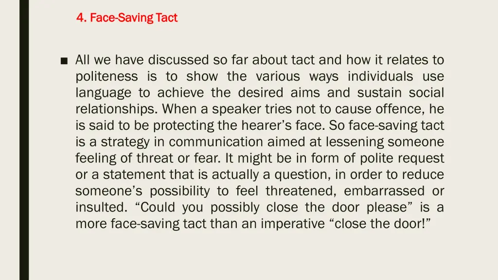 4 face 4 face saving
