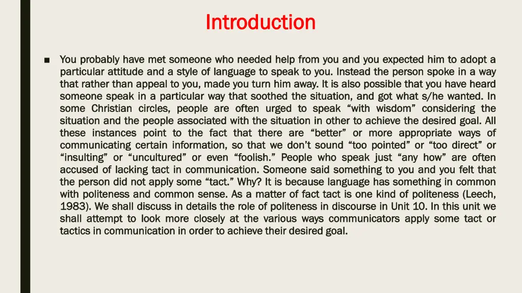 introduction introduction