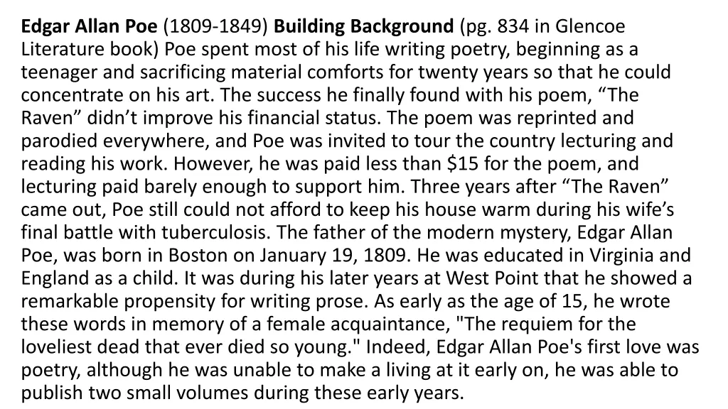 edgar allan poe 1809 1849 building background