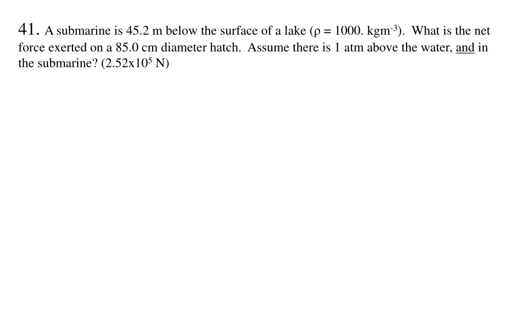 41 a submarine is 45 2 m below the surface