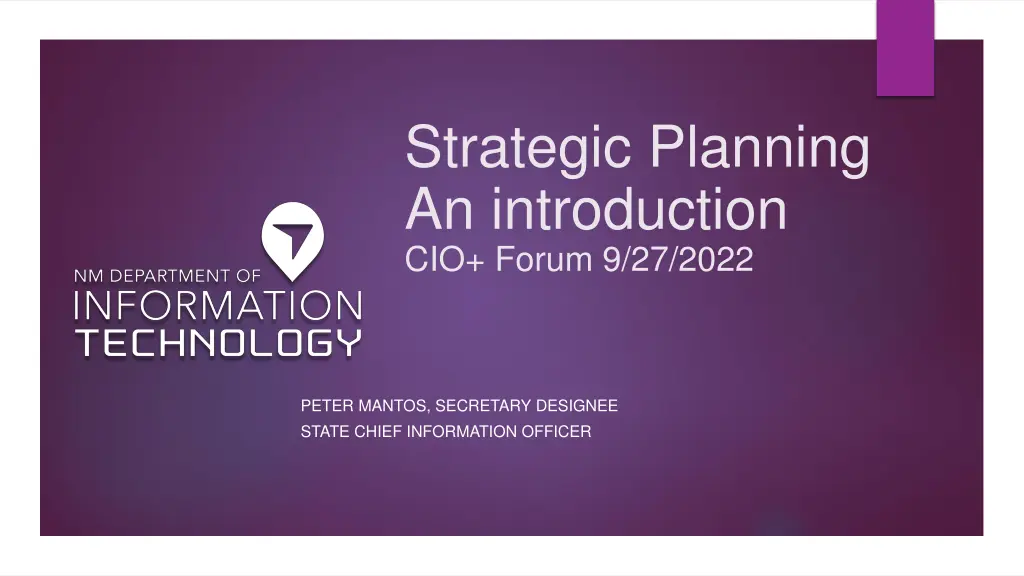 strategic planning an introduction cio forum