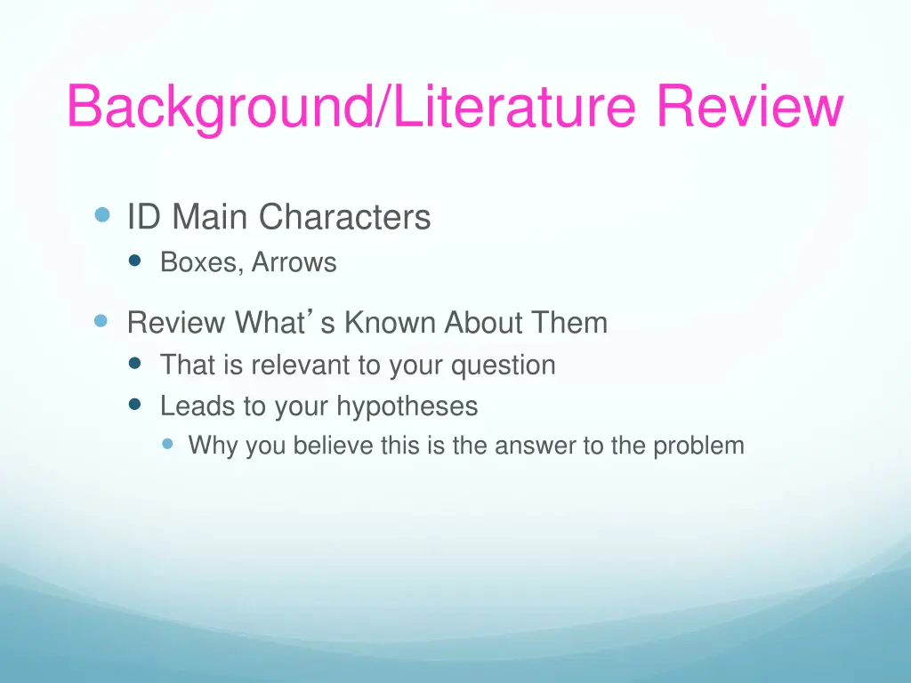 background literature review