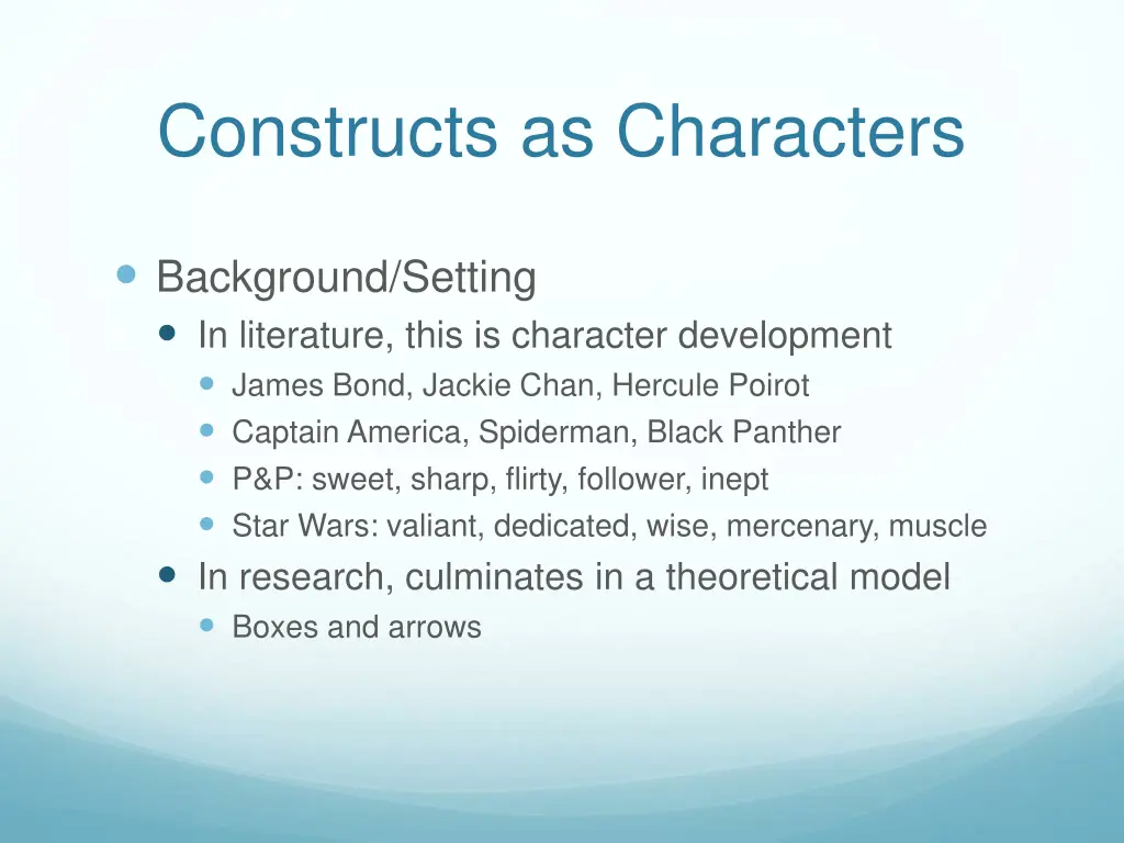 constructs as characters