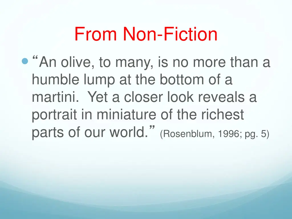 from non fiction