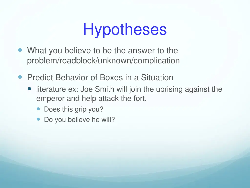 hypotheses