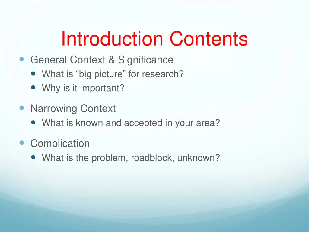 introduction contents general context