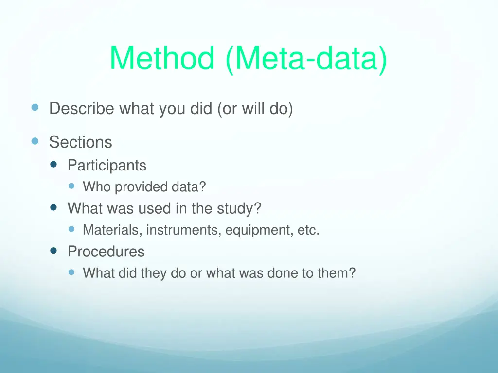 method meta data
