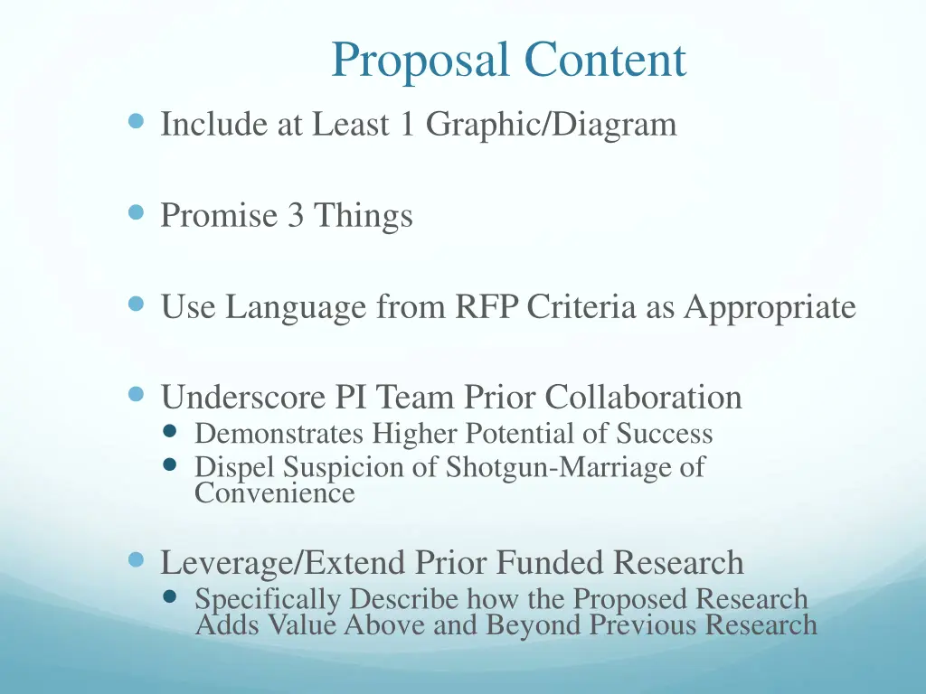 proposal content