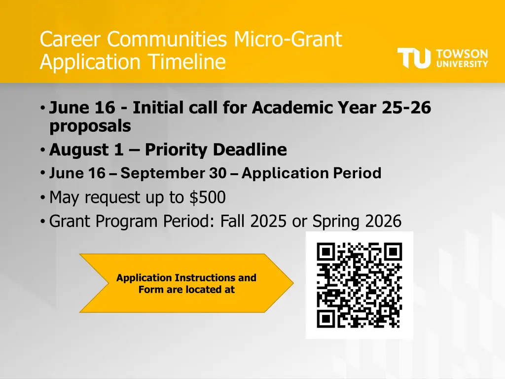 career communities micro grant application