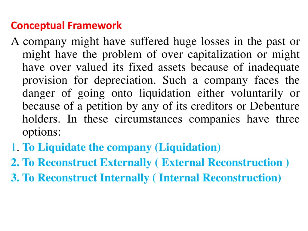 conceptual framework a company might have