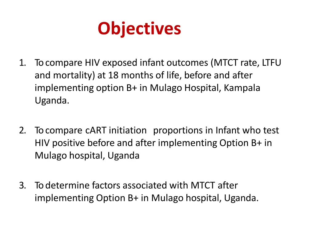 objectives