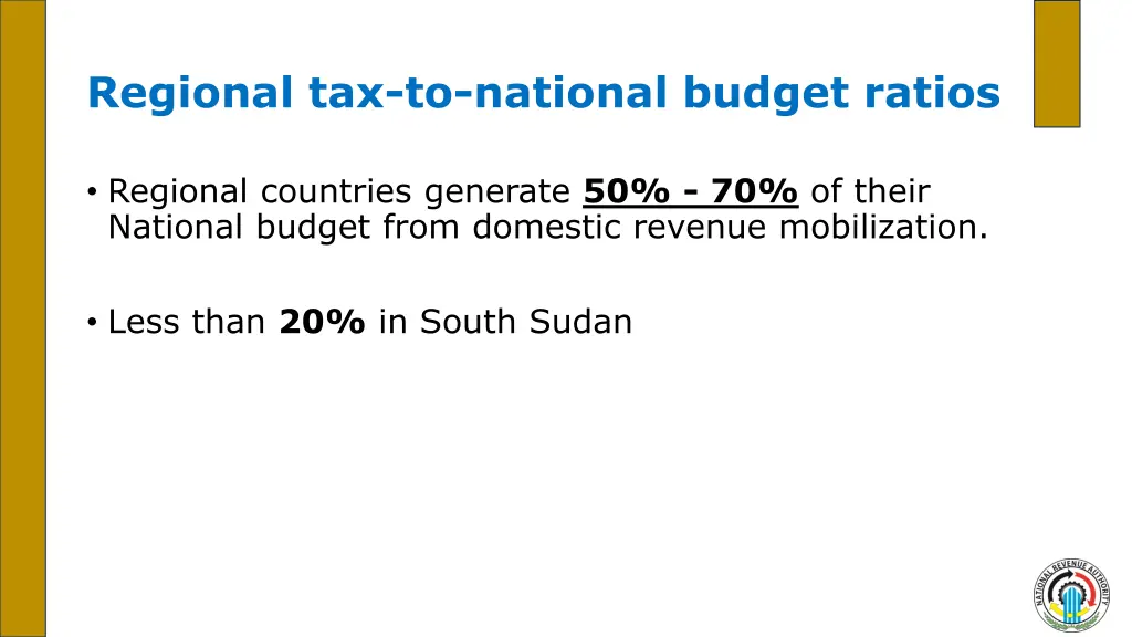 regional tax to national budget ratios