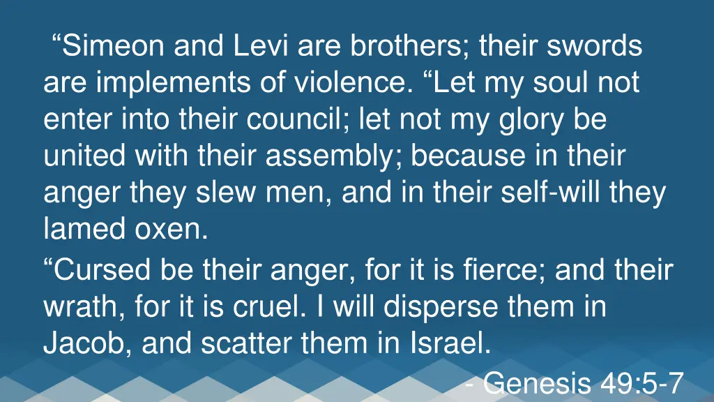 simeon and levi are brothers their swords