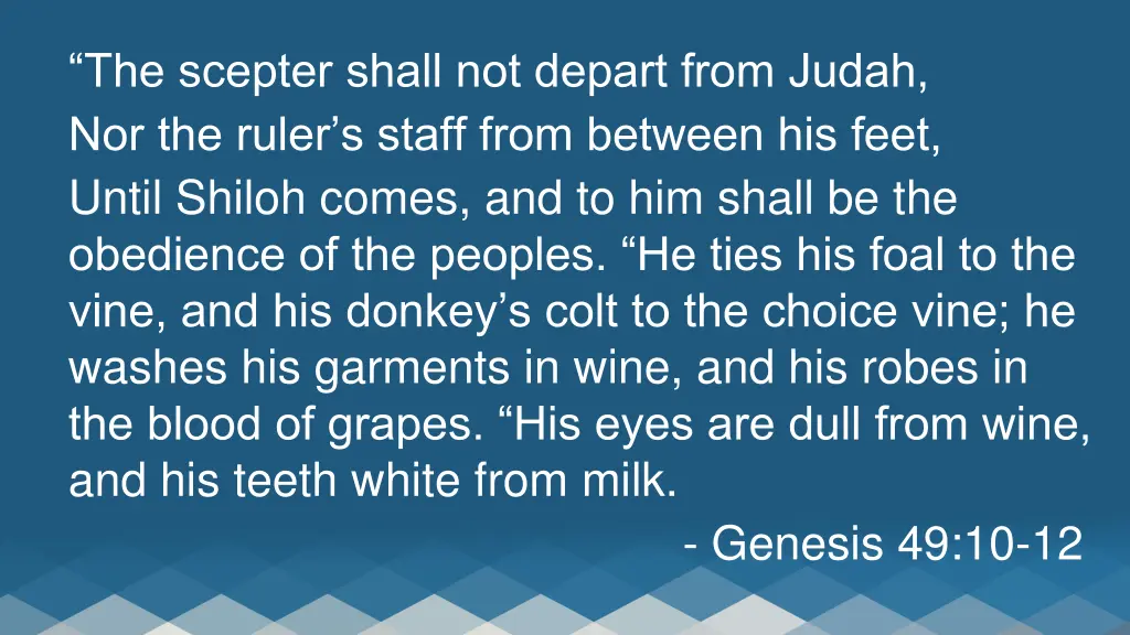 the scepter shall not depart from judah